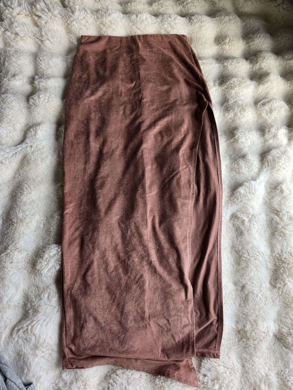 Windsor Suede Dusty Rose Midi Skirt With Slit